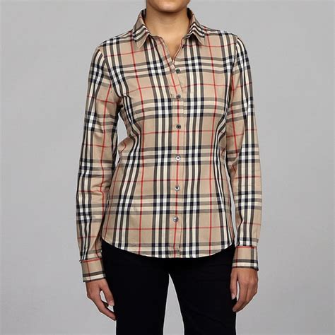 burberry womens shirt with plaid on sleeves|Burberry plaid shirt men's.